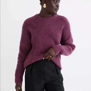Madewell Belfiore ribbed pullover sweater, size xs, heather violet